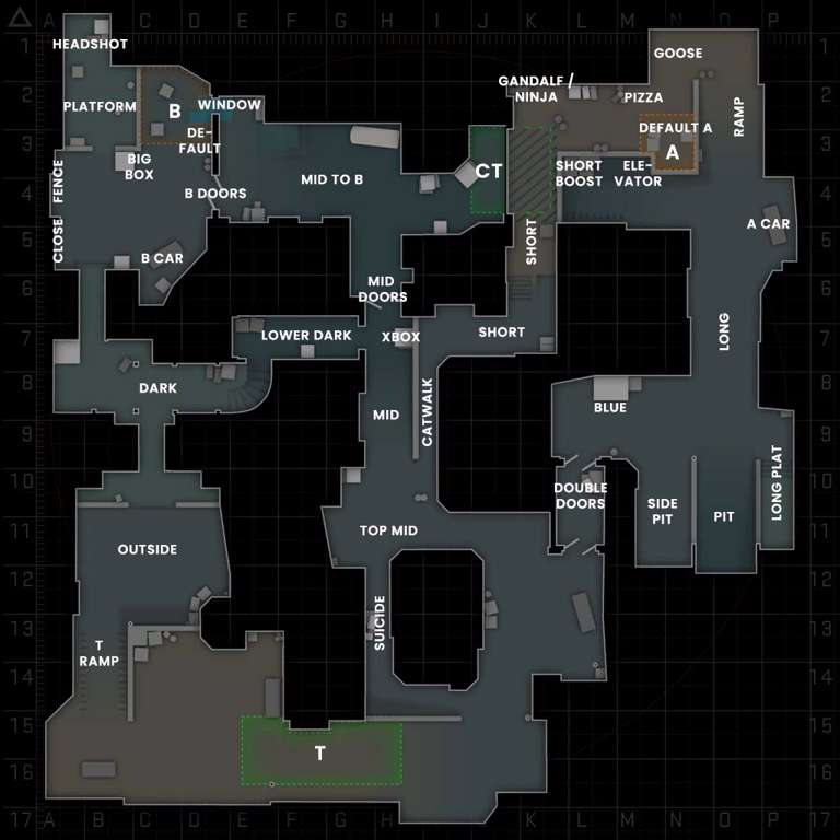 Map overview of Dust 2